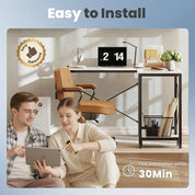 FurnishSpot™ L-Shaped Gaming Desk with Storage – 50” Corner Computer Desk for Home Office & Small Spaces