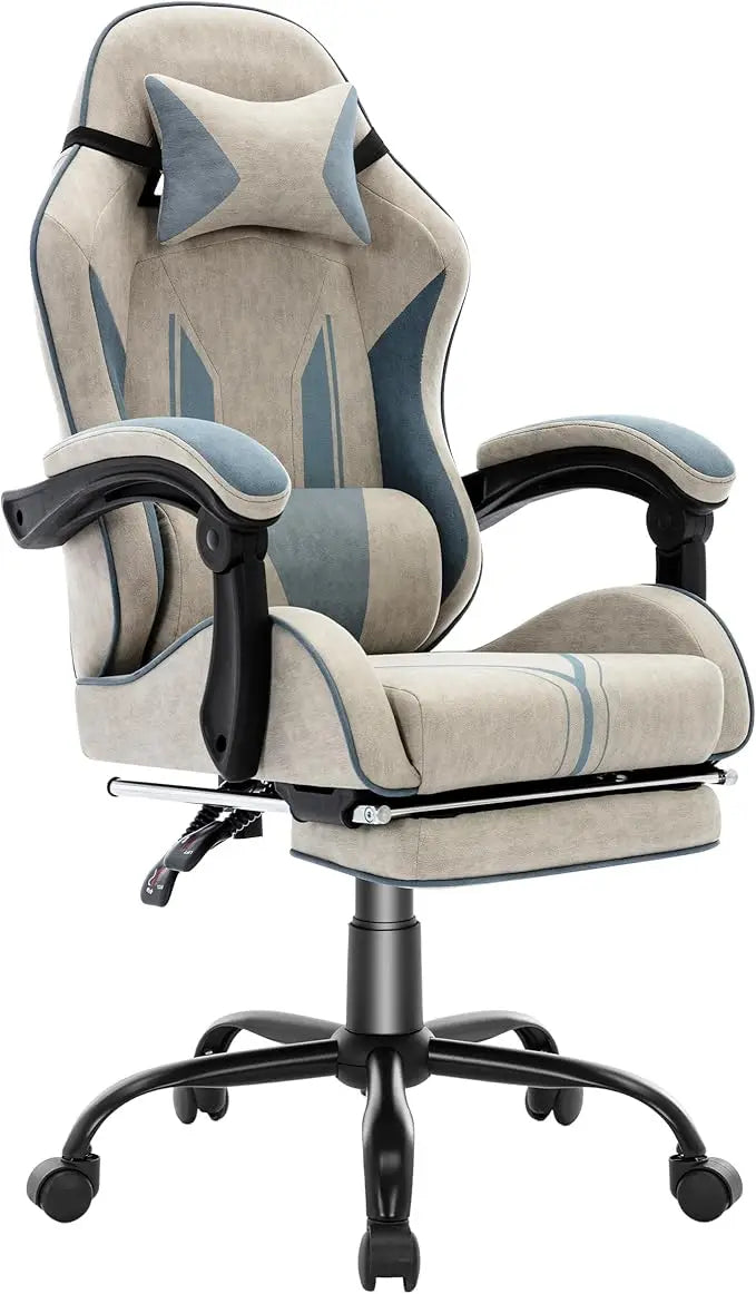 Gaming Chair with Footrest and Lumbar Support