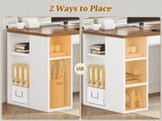 FurnishSpot™ SpaceSmart™ 96.5" Double Computer Desk with Drawers – 2 Person Gaming & Home Office Desk