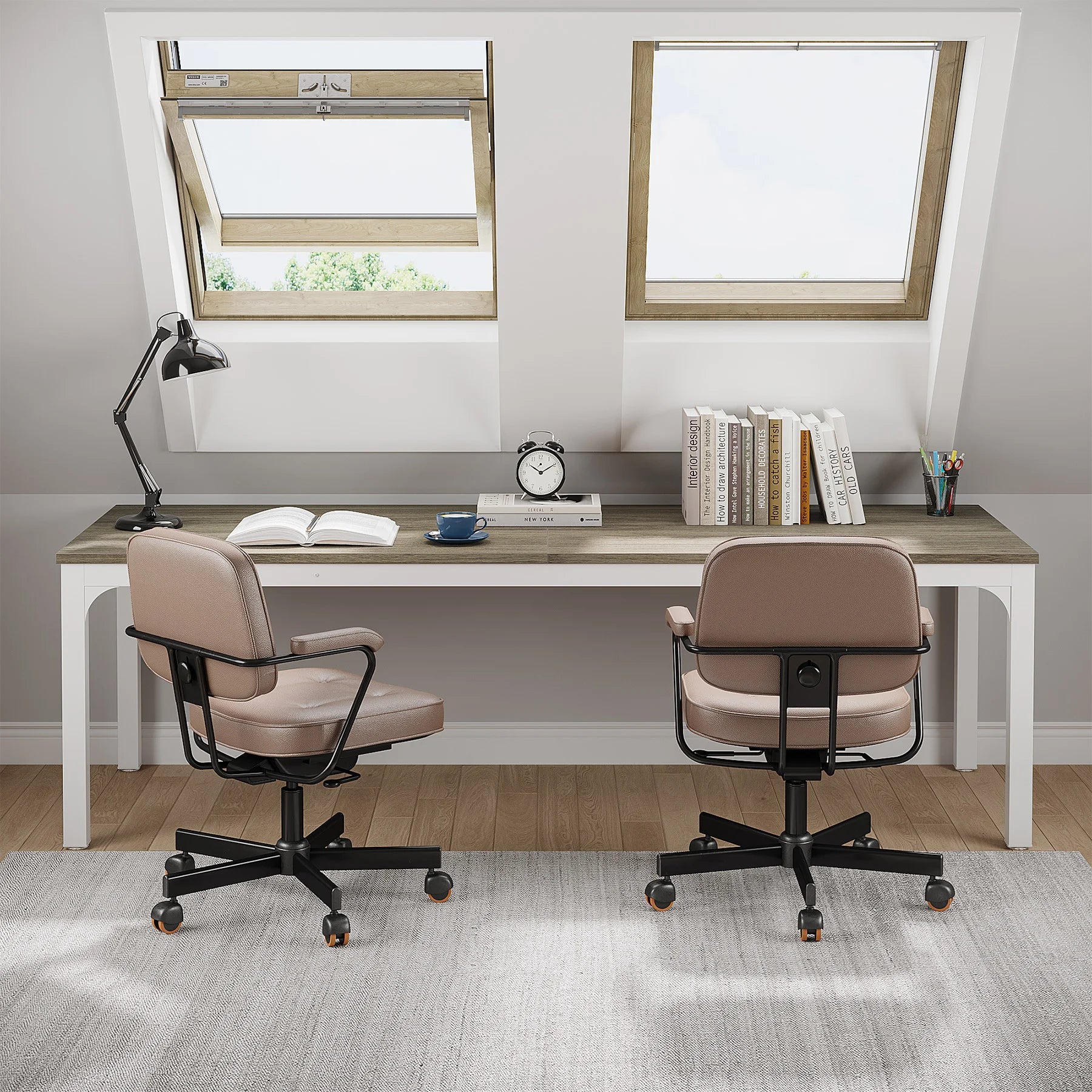 Tribesigns 78.7 Inches Extra Long Computer Desk 2 Person Desk, Double Long Desk, Workstaion for Home Office