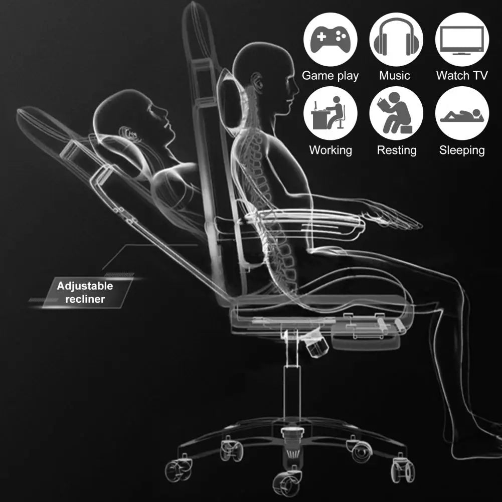 Gaming Chair with Bluetooth-compatible Speakers and RGB LED Lights, Ergonomic Massage Computer Gaming Chair with Lumbar Support