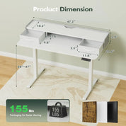 SmartHealth™ Electric Standing Desk with 2 Drawers – Adjustable Height Computer Desk with Storage