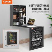 Space Saving Wall Mounted Folding Computer Desk with Storage