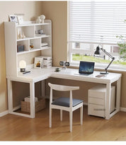 European Solid Wood Corner Computer Desks Home Desktop Computer Table L-shaped Long Writing Desks Double E-sports Gaming Table D