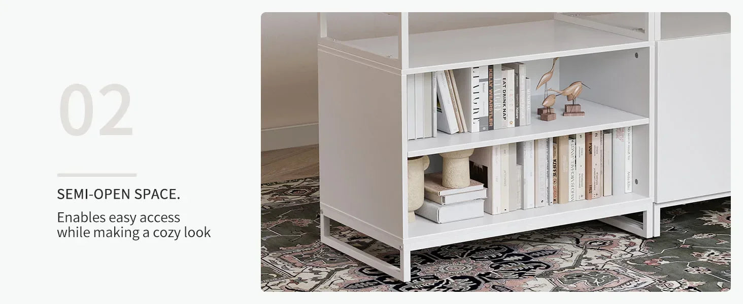 L-Shaped Executive Standing Desk with File Cabinet and Shelves, Electric Height Adjustable, Light Walnut