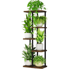 2025 Bamworld Corner Plant Stand Indoor 5 Tier Metal Plant Shelf Brown Plant Stands