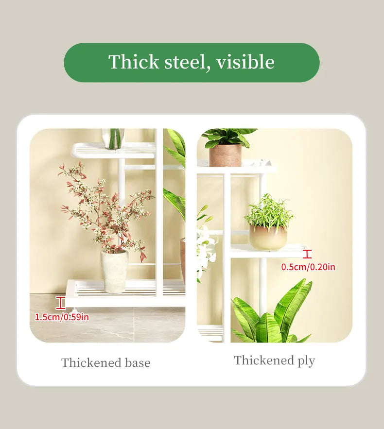 Plant Shelves Iron Potted Flower Plant Stand Rack Multiple Flower Pot Holder Shelf Indoor Outdoor Planter Display Organizer