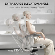 Office Chair with Dual Lumbar Support 5-Level Adjustable Backrest