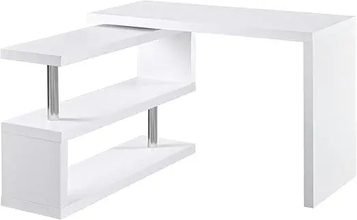 L Shaped Rotating Corner Computer Desk