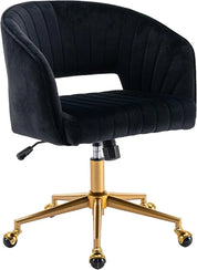 Home Office Chair Swivel Velvet Desk Chair Accent Armchair Upholstered Modern Tufted Chairs with Gold Base