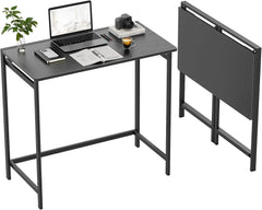 Small Foldable Computer Desk for Small Spaces, Space Saving Study Writing Office Desk Foldable Table for Home Office