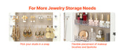 42.5-Inch Lockable Mirror Jewelry Cabinet with Rounded Design & Travel Organizer – White