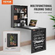 Space Saving Wall Mounted Folding Computer Desk with Storage